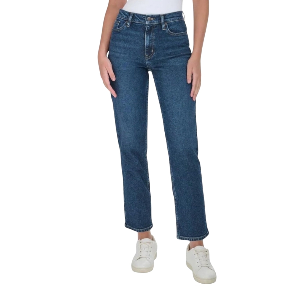 Calvin Klein Women's Size 14 High Rise Straight Leg Dark Blue Jeans - Picture 3 of 8